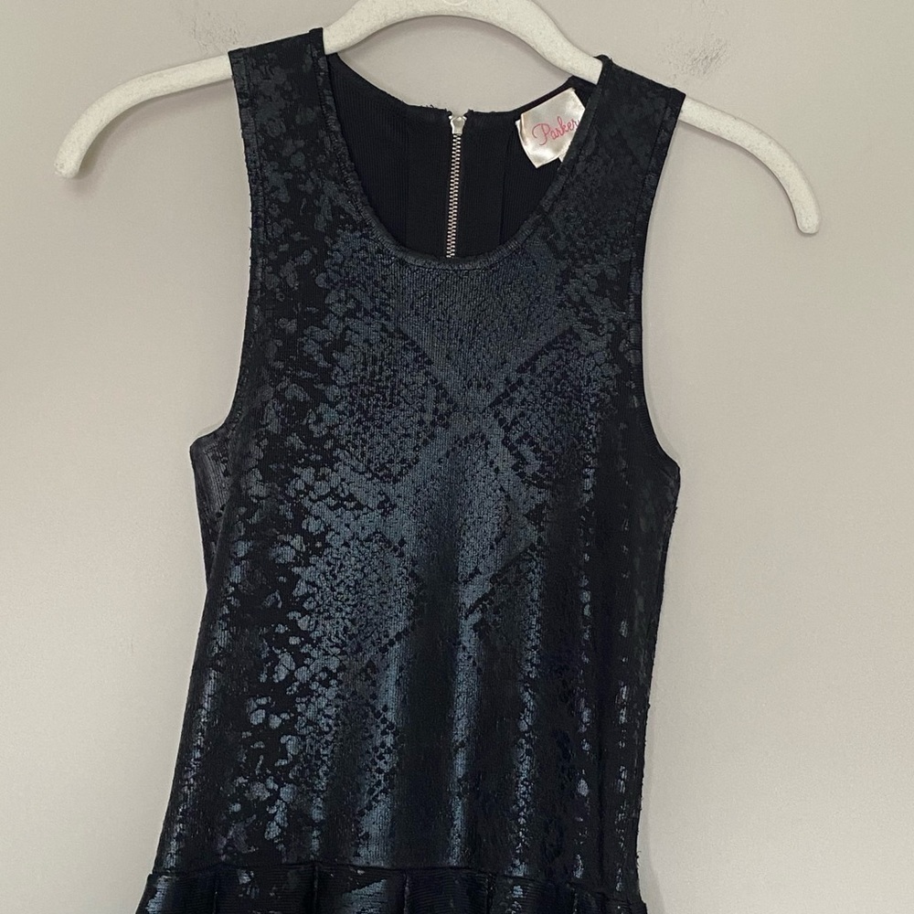 Parker Olida Black Coated Python Print Fit & Flar… - image 3